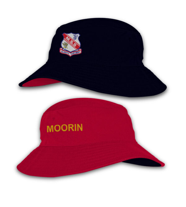 School Reversible Bucket Hats - Red Oak 